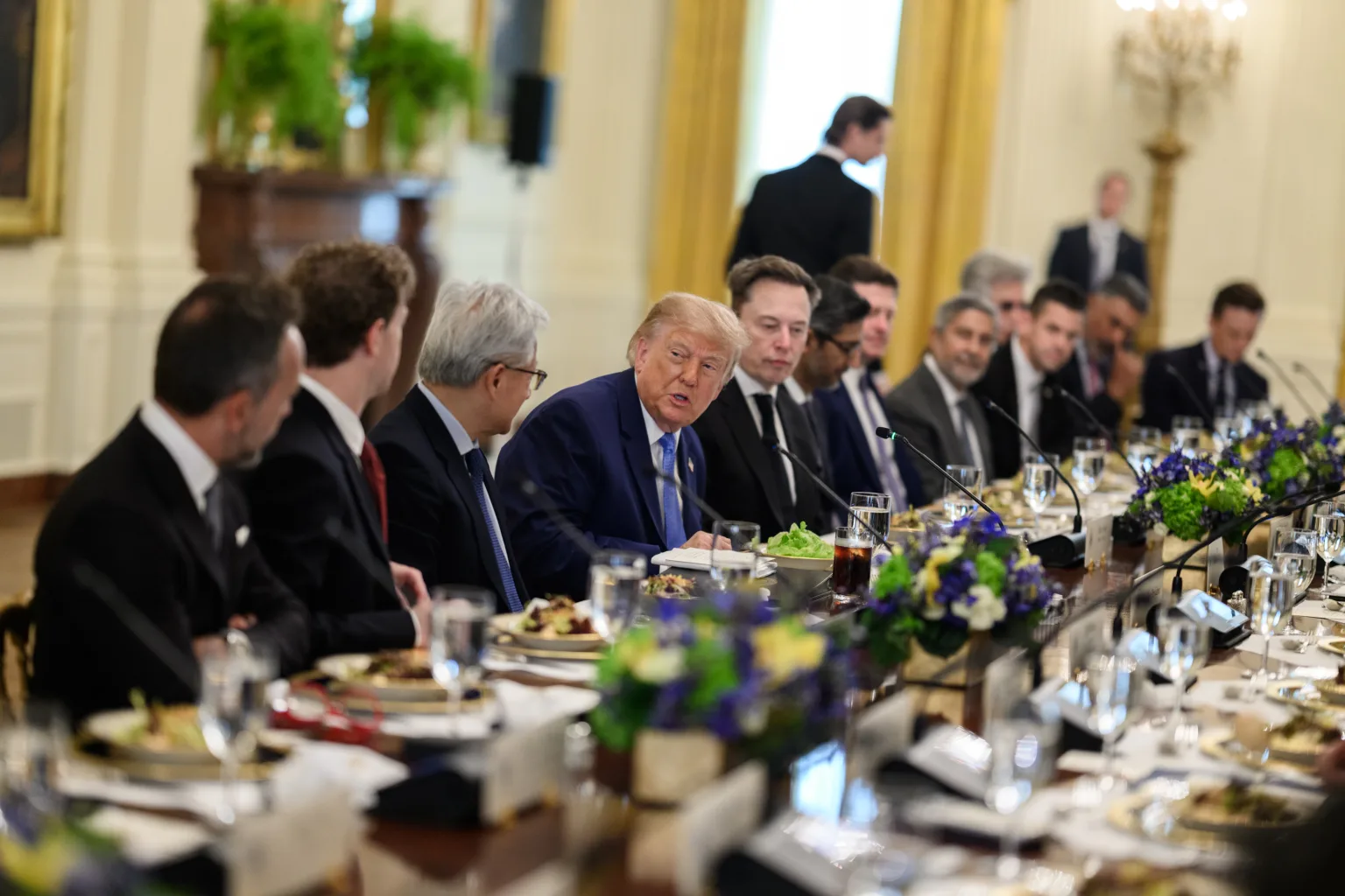 President Donald Trump and technology industry leaders seated at the September 29, 2026 White House Super Intelligence luncheon